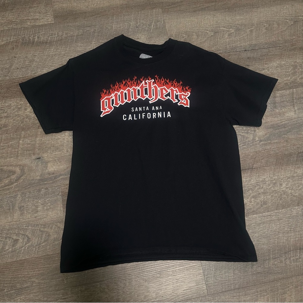 Gunther’s Santa Ana California Flame Graphic Black Short Sleeve Tee